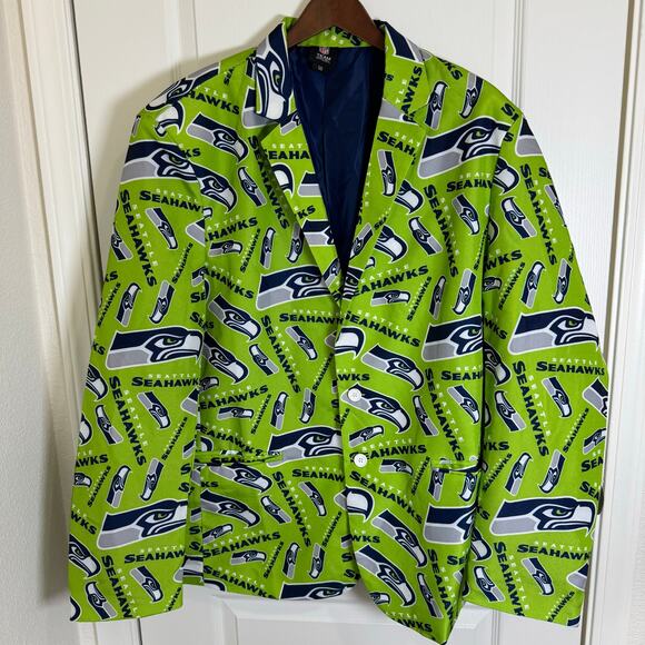 NFL Seattle Seahawks “Ugly” Sports Suit Jacket Blazer Football Men’s Size 50 XXL - Picture 1 of 9